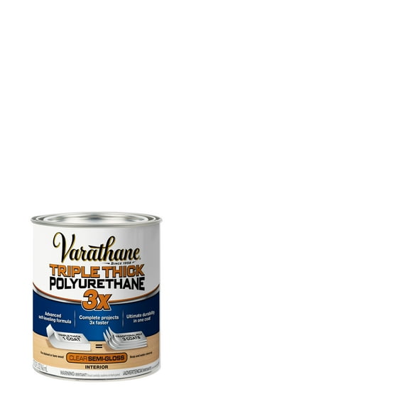 2 Pack, Clear, Varathane Triple Thick Semi-Gloss Polyurethane-284472, Quart