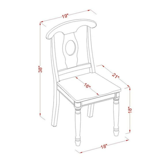 East West Furniture Hartland 3-piece Dining Set with Round Table in Cherry