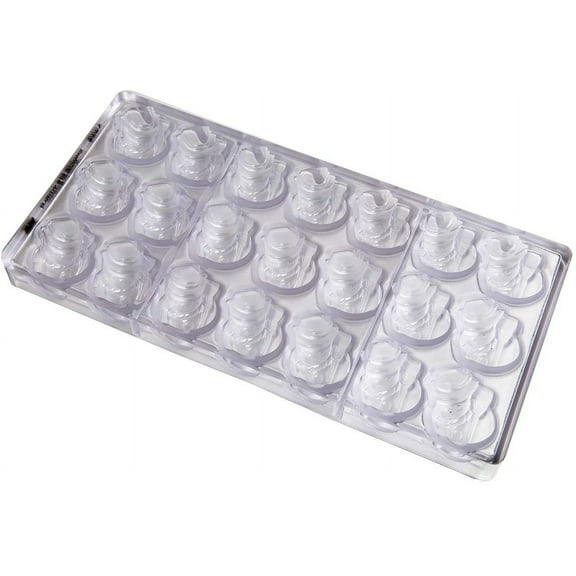 Chocolate World CW1333 Polycarbonate Candy Mold with 21 Snowman Cavities, Each 38mm x 30mm x 20mm High