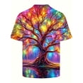 thumbnail image 3 of Large Size Men's Novelty 3D Glowing Tree Print, Shirt, Casual Fashion, Shirt, Street Style Short Sleeve Crew Neck Shirt, 3 of 6