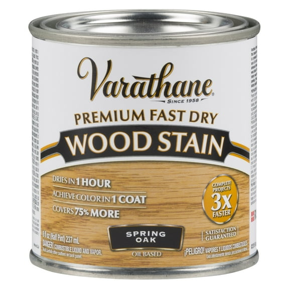 4 Pack, Spring Oak, Varathane Premium Fast Dry Wood Stain-262023, Half Pint