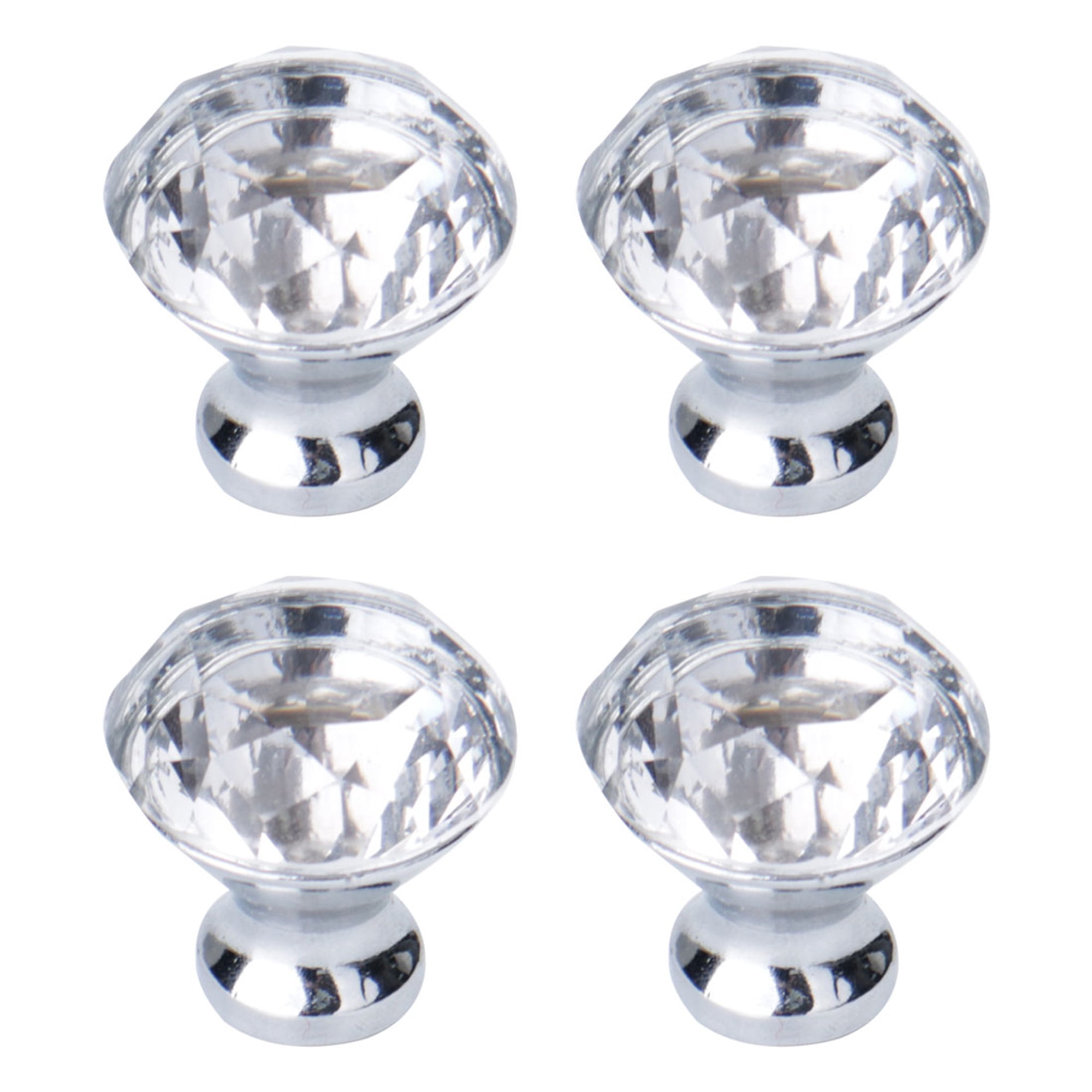 30mm Dia Crystal Knobs Wardrobe Dresser Knobs Pull Handle for Office