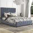thumbnail image 5 of Furniture of America Harper Fabric Upholstered Full Bed with 4-Drawer in Gray, 5 of 19