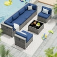 thumbnail image 4 of ELPOSUN Patio Furniture Set, 7-Piece Patio Furniture Set with Coffee Table & Waterproof Covers, All-Weather Wicker Outdoor Sectional for Backyard Balcony, Navy, 4 of 8