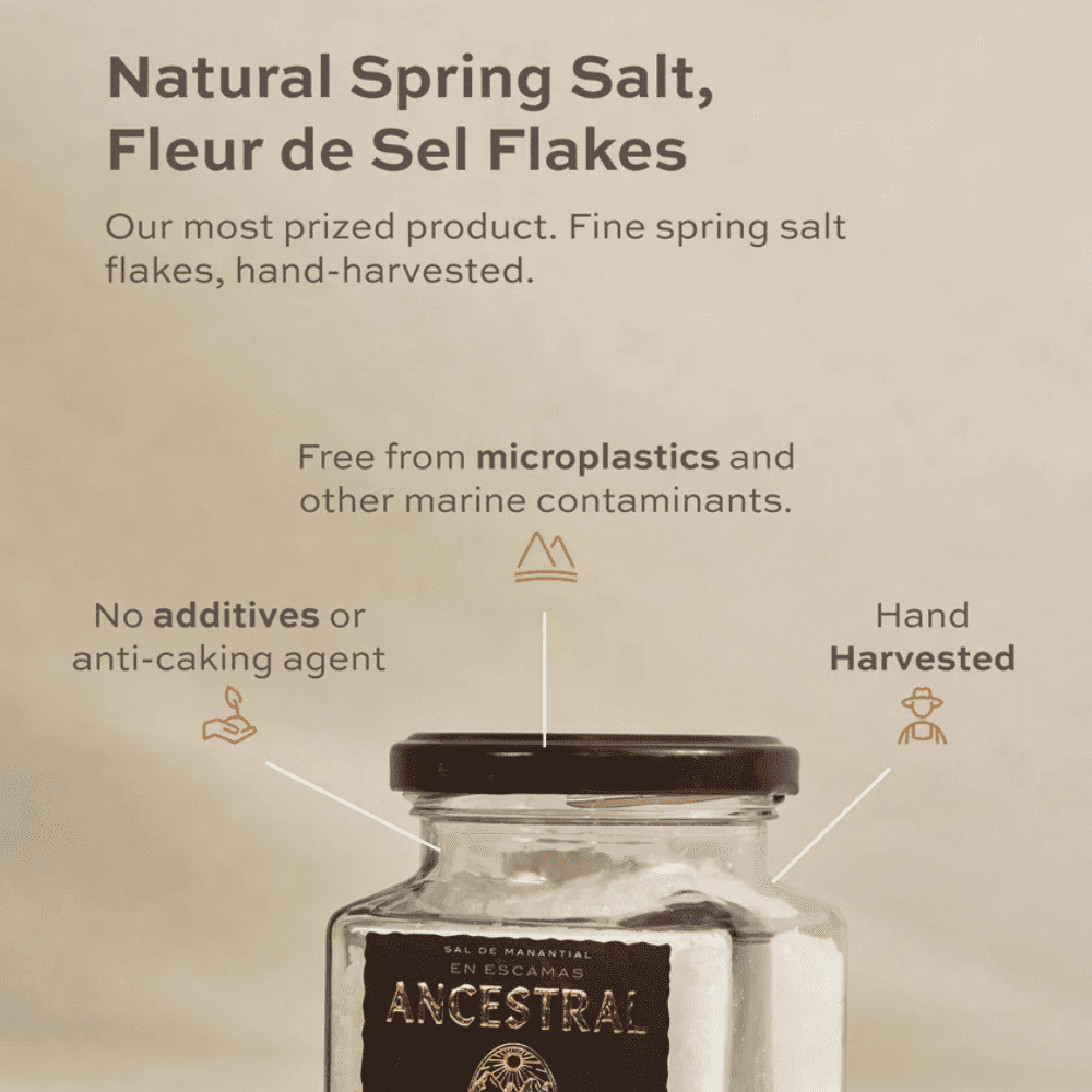 Natural Spring Salt, Fleur de Sel Flakes