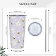 thumbnail image 3 of Bee Tumbler 20oz Funny Animal Stainless Steel Insulated Tumblers with Lid and Straw Purple Travel Coffee Mug Tea Wine Cups Water Bottle Sport Gifts for Women Bee lover, 3 of 6