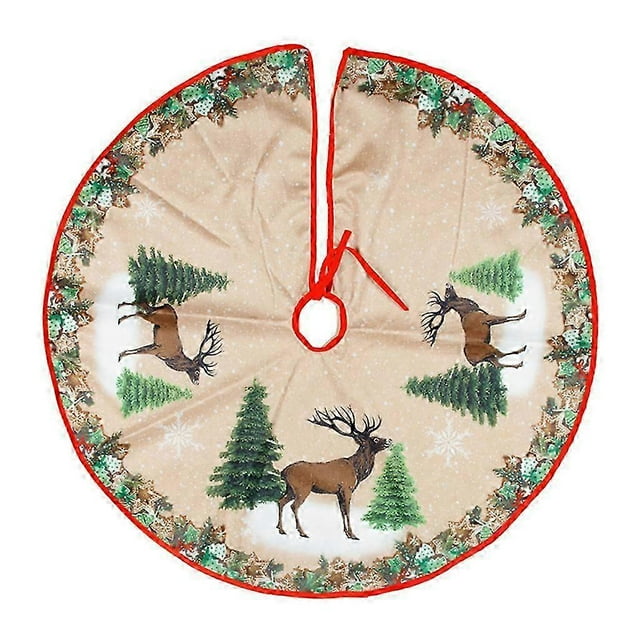 2025 Latest Model 33 Inch Christmas Tree Skirt Decorations Santa Elk Christmas