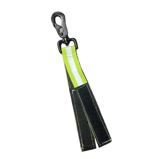 Correa de seguridad para guantes de bombero, de nailon reflectante, con hebilla Verde