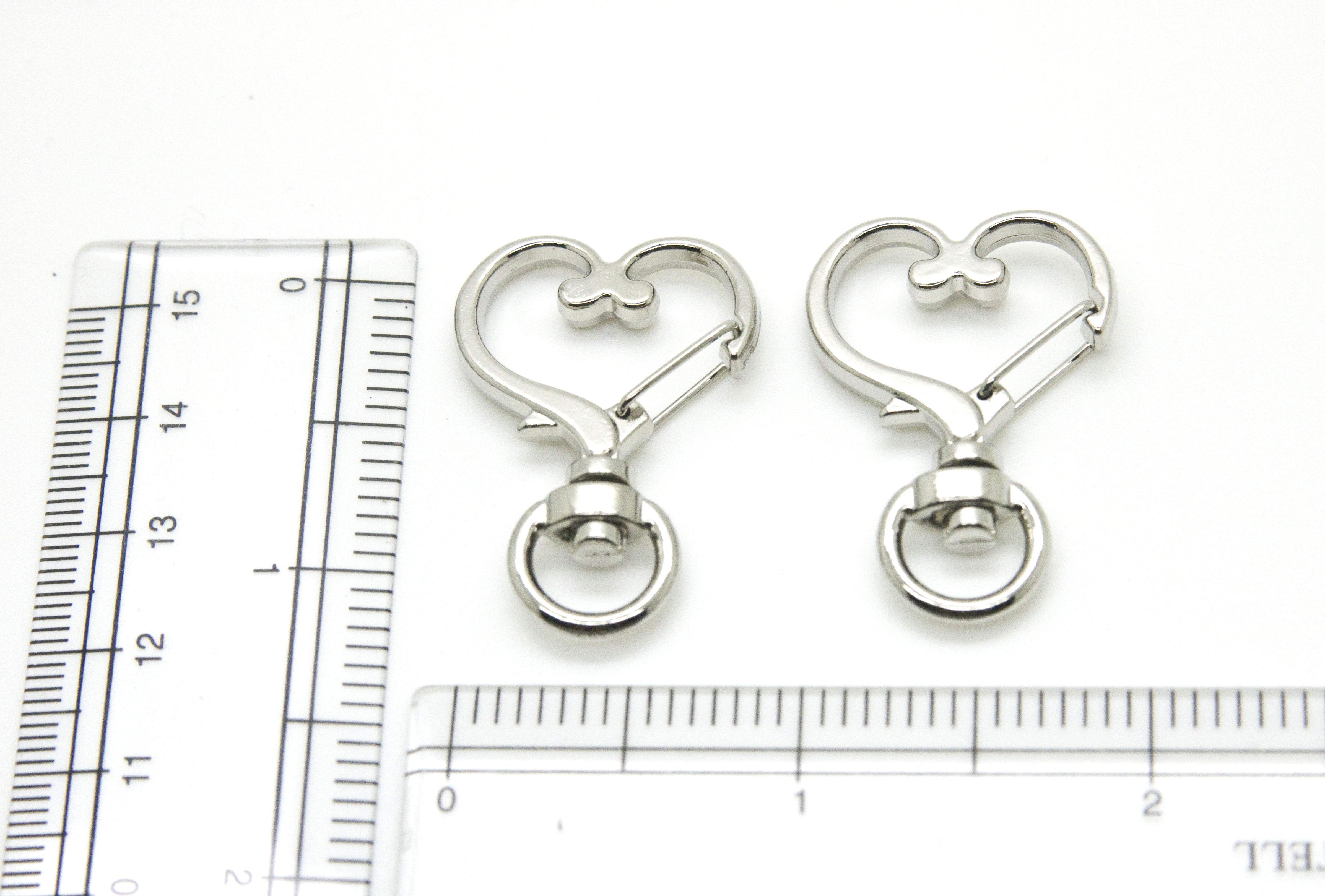 Pack of 100 Metal Heart Shaped Spring Snap Keychain Clip Hanging Buckle Key Ring DIY Craft Key Chains Accessories