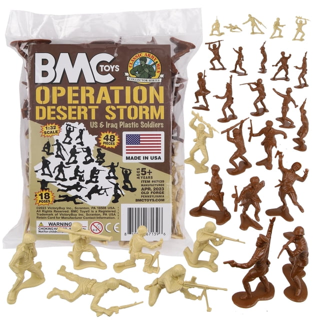 Figuras de Soldados de Plástico BMC Classic Desert Storm - 48 piezas Soldados de la Guerra del Golfo EE.UU.