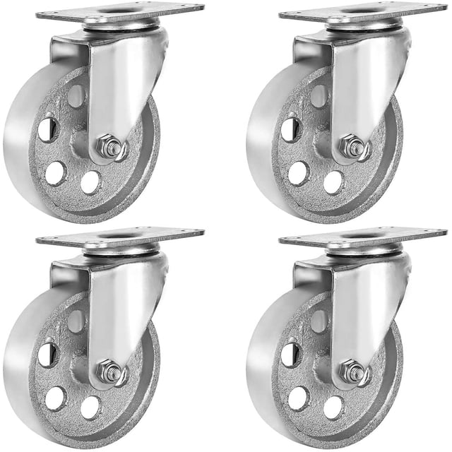 Placa giratoria Caster Wheels 4, totalmente de acero, resistente, 400 kg