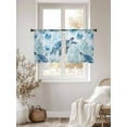 thumbnail image 2 of Blue Coastal Turtle Sheer Curtains 54 Inch Length 2 Panels Set, Beach Seaside Coral Jellyfish Voile Window Treatment Rod Pocket Short Kitchen Curtains Drapes for Bedroom 52"x54"x2, 2 of 7
