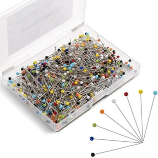 NOGIS 250 Pcs Ball Point Sewing Pins for Fabric, 1.5 inch/38mm Straight Pins  Sewing, Glass Head Sewing Pins with Box, Straight Pins for Sewing with Big  Heads Crafts, Quilting, Jewelry 