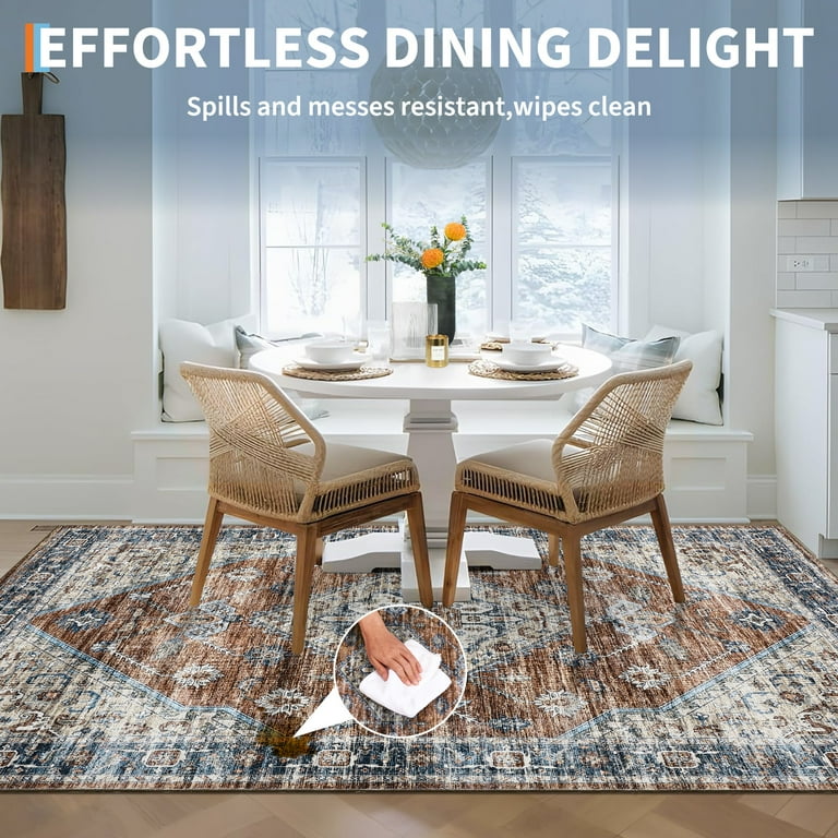 GlowSol 2'x6' Hallway Runner Rugs Washable Vintage Medallion