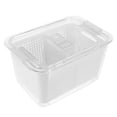 thumbnail image 1 of MasteelfCA Refrigerator Sealed Storage Box 2 Compartment Transparent Vegetable Drain Box, 1 of 5
