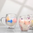 thumbnail image 4 of Tazas de vidrio transparente con flores secas, creativas, de 350 ml, antiescaldaduras, con asa, de vidrio de doble pared, para el hogar y la oficina, 4 of 6