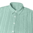 thumbnail image 7 of VgaVtl Mens Turn Down Collar Shirts Short Sleeve Summer Knit Button up Mens Tops Holiday Casual Plain, 7 of 7