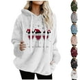 thumbnail image 5 of qucoqpe Womens Christmas Wool Fuzzy Fleece Hoodies Sweatshirts 2025 Casual Long Sleeve Baggy Pullover Sweater Tops Winter Clothing with Pockets, 5 of 5