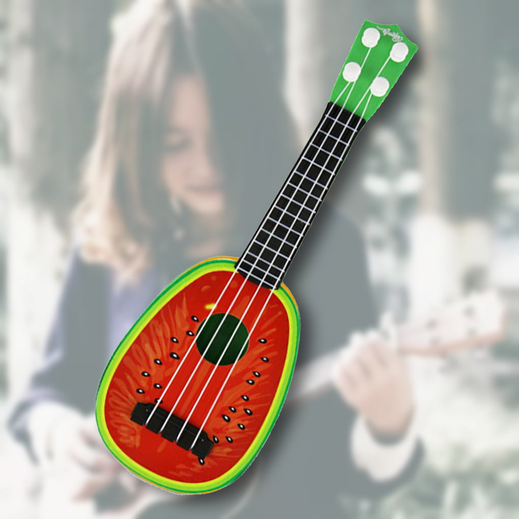 Jinzuke Simulation de Fruits Mini Guitare pastèque Fraise Kiwi Orange Ukulele Plays Instrument de Musique