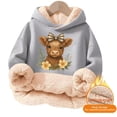thumbnail image 5 of Oiyii Floral Highland Cow Print Hoodie for Toddler Girls Long Sleeve Weekend Hoodie Sweatshirt Pullover Top,GY1, 5 of 5