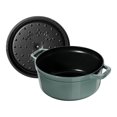 thumbnail image 2 of STAUB La Cocotte 3.7 L Cast Iron Round Cocotte, Eucalyptus, 2 of 11
