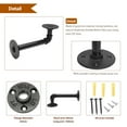 thumbnail image 6 of Pipe Shelf Brackets Set of 4, Industrial Black Iron Pipe Brackets Rustic Wall Mounted DIY Shelving Brackets Hanging Custom Pipe Brackets for Wood Floating Shelves Hardware Included, 6 of 10