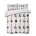 thumbnail image 2 of Quilts Twin Size, Music Soft Comforter Bedding Set for Bed, Red Beige Guitar Modern Art Lightweight Quilted Bedspread with Pillow Cover(2 Pieces) for All Season, 68x86 Inch, 2 of 6