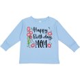 thumbnail image 3 of Inktastic Happy Birthday, Mom Pink Flowers Boys or Girls Long Sleeve Toddler T-Shirt, 3 of 5