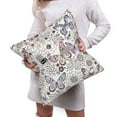 thumbnail image 6 of Bingfone Vintage Butterflies Linen Throw Pillow Covers Cushion Case Pocket Button Vintage Farmhouse Pillowcase For Sofa Couch Bed 18"X18", 6 of 9