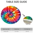 thumbnail image 6 of Colorful Rainbow Tie Dye Spiral Pattern Round Fitted Tablecloth with Elastic Edge,Dining Table Cover Waterproof,Outdoor Round Tablecloth for Camping,Dining,Indoor and Outdoor, 6 of 7
