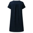 thumbnail image 5 of HBFAGFB Robe T-Shirt Femme Décontractée Col en V Été Manches Courtes Simple Confortable Jupe BU2 Taille 3TG, 5 of 5