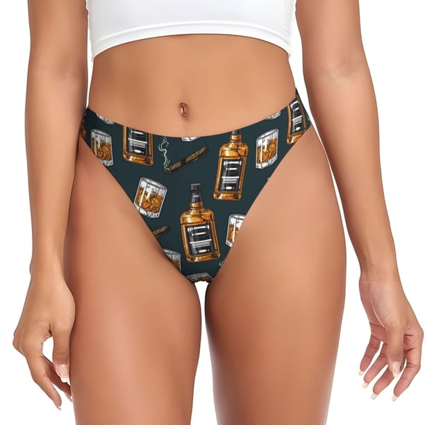 Balery Cigar Tangas de Algodón para Mujer con Estampado – Ropa Interior Sexy, Transpirable, G-string-4X-Large