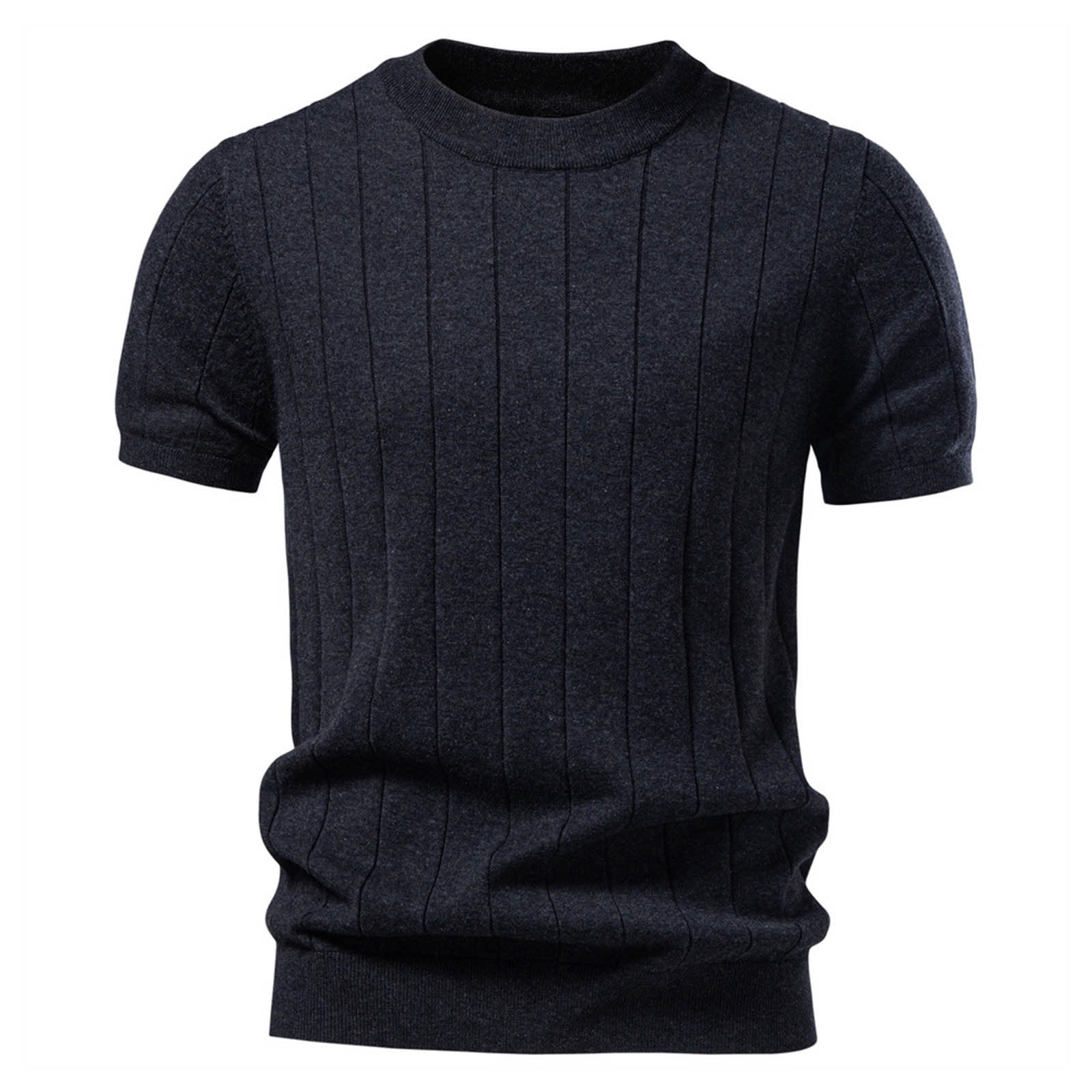 Rhuody Men T Shirts Adult Referee Shirt V Neck Striped Sweatshirt Short Sleeved Top Durable Clothing Black M