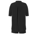 thumbnail image 4 of GILIGEGE Linen Sets for Women 2 Piece Summer Women's Spring and Summer Short Sleeve Shorts Solid Color Cotton Linen Thin Shirt Button Suit Lounge Beach Vacation Two Piece Outfits Tracksuits Black L, 4 of 5