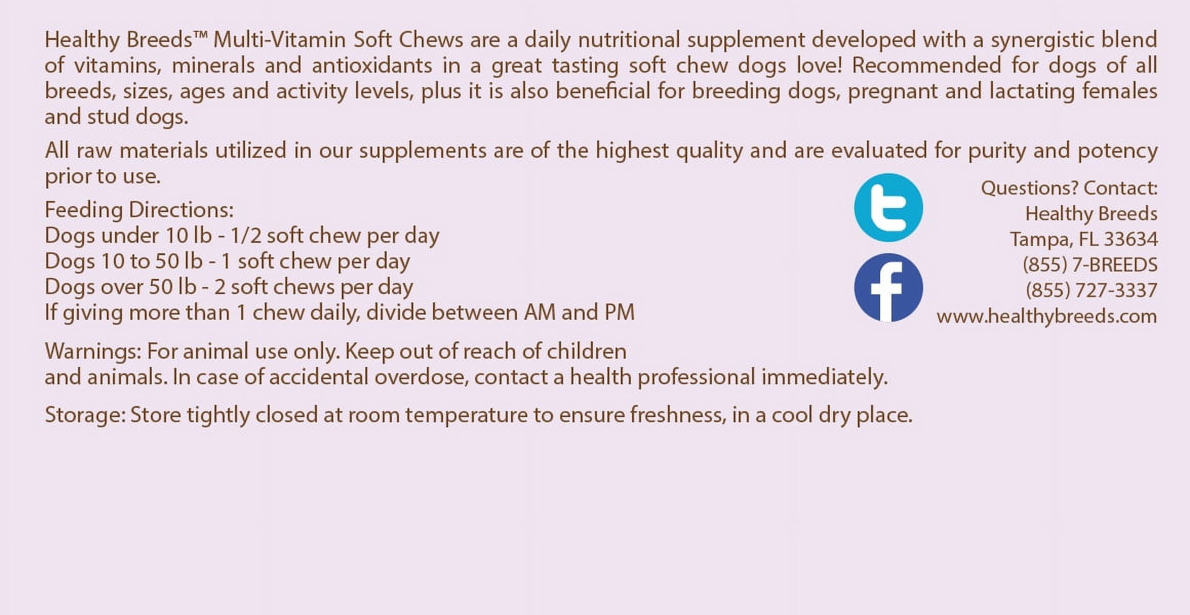 Healthy Breeds Dog Multi-Vitamin Soft Chew for Alaskan Malamute, Daily Vitamin and Mineral Supplement, 60 Count