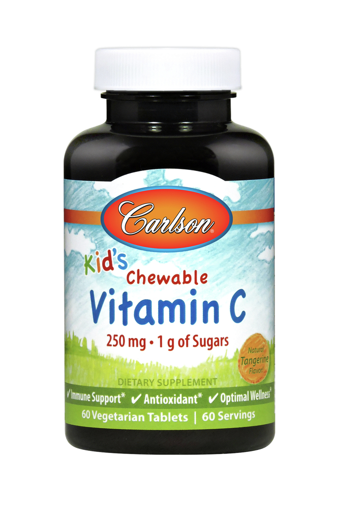 Chewable Vitamin C 250mg for Kids Carlson Laboratories 60 Chewable