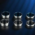 thumbnail image 5 of Blue/Silver 4MM/6MM/8MM Brushed Band Men's Women's Titanium Steel Ring Size 6-11, 5 of 9