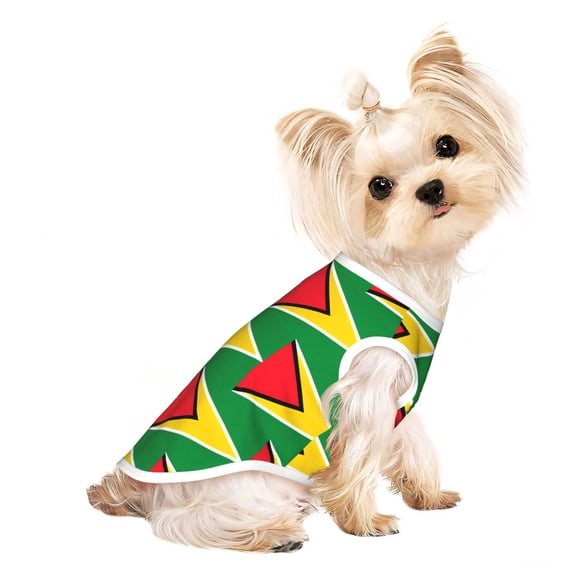 Dog Shirt for Small Dogs & Cats, Guyana Flag Puppy Clothes Breathable Pet T-Shirts Dog Apparel Large