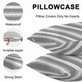 thumbnail image 5 of Grey White Ombre Stripe Throw Pillow Covers 24x24 Inch Set of 2, Farmhouse Modern Art Striped Waterproof Outdoor Pillow Covers, Decorative Cushion Pillowcases for Couch, Sofa, Bed, Garden, Patio, 5 of 9