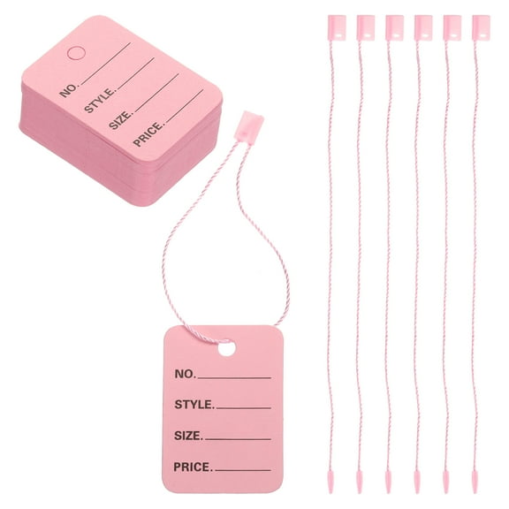 Uxcell Price Tags Hang Tag 2 x 1.4 inch Pink Tagging for Clothing Homemade Pricing with Nylon String 250 Set