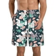 thumbnail image 2 of Uemuo Cute Poodle Dog Pattern Men's Swim Trunks Hawaiian Beach Bathing Suit Swimsuits Beach Quick-Dry Shorts with Pockets-, 2 of 9