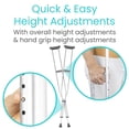 thumbnail image 2 of Muletas Vive para adultos - Par de muletas de aluminio ajustables y ligeras - Accesorios adaptables a diferentes alturas - 3 tamaños para jóvenes, adultos y personas altas - Soporta hasta 136 kg (adul, 2 of 5