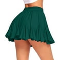 thumbnail image 4 of QHFBli Womens Pleated Skater Skirt Basic Casual High Waisted Ruffles Flared Mini Lingerie Skirts, 4 of 7