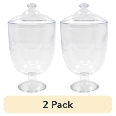 (2 pack) 81oz. Candy Container with Lid, Clear Plastic, 1 Count, Party Favors, Way to Celebrate