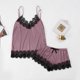 thumbnail image 3 of Conjunto de pijama sexy de seda para mujer: camisola y pantalones cortos de satén, tirantes ajustables con cuello en V, lencería para dormir y ocasiones especiales, tejido con mezcla de spandex, 3 of 6