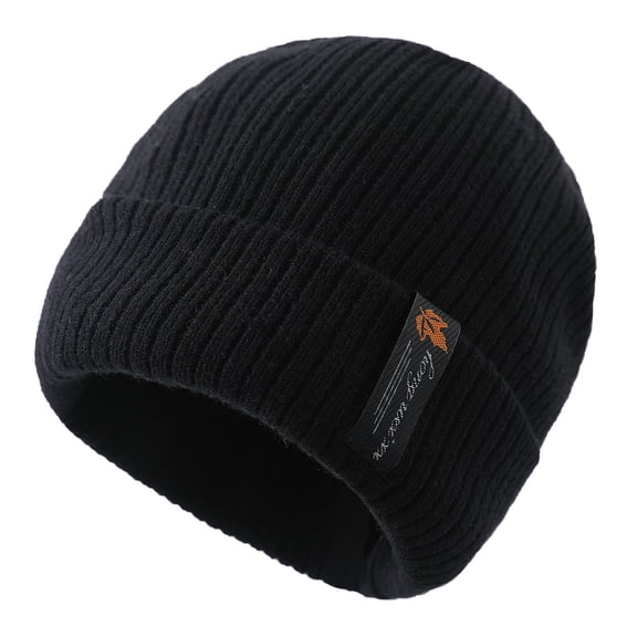 Hats for women/men Winter Hat Outdoor Solid Color Plus Velvet Knitted Hat Autumn And Winter Wool Hat Winter Hat Melon Skin Hat Black