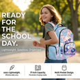 thumbnail image 4 of Yspwyqan Backpack Set with Lunch Box Pencil Case Girls, 17 Inch 600D Polyester Lightweight Bookbags Large Capacity Musical Rainbow Cat Bag for School Elementary Middle, 4 of 7