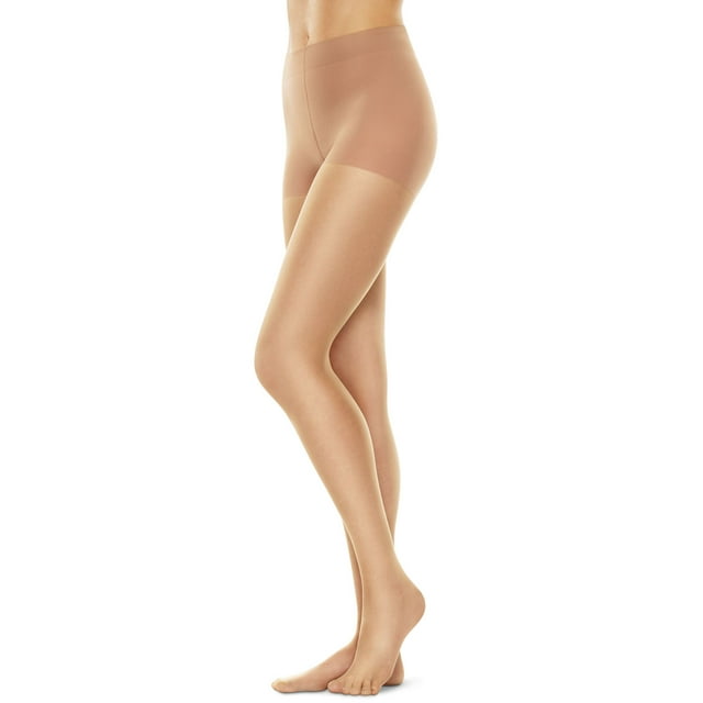Hanes Womens Perfect Nudes Run Resistant Tummy Control Girl Short Hosiery, XL,
