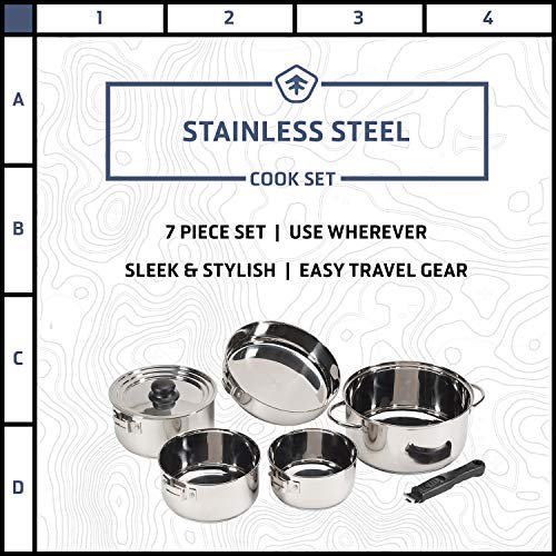 STANSPORT - Heavy Duty 7-Piece Stainless Steel Clad Cookware Set