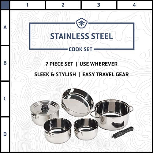 STANSPORT - Heavy Duty 7-Piece Stainless Steel Clad Cookware Set